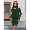 Blooming Jelly Womens Off Shoulder Sweater Dress Scarf Long Sleeve Dresses(Green)