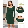 Blooming Jelly Womens Off Shoulder Sweater Dress Scarf Long Sleeve Dresses(Green)
