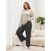 Blooming Jelly Womens Plus Size Pajamas Sets Cute 2 Piece Lounge Set Color Block Matching Fall Pjs Loungewear Pockets(Apricot-black Stripes)