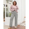 Blooming Jelly Womens Plus Size Pajamas Sets Cute 2 Piece Lounge Set Color Block Matching Fall Pjs Loungewear Pockets(Pink-grey Stripes)