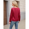 Blooming Jelly Womens Satin Blouse Cowl Neck Draped Long Sleeve Dressy Tops(Burgundy)