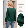 Blooming Jelly Womens Satin Blouse Cowl Neck Draped Long Sleeve Dressy Tops(Emerald Green)
