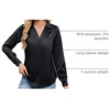 Blooming Jelly Womens Satin Button Down Shirts Work Dressy Casual Blouses Shirt Collar Long Sleeve Tops 2025(Black)