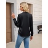 Blooming Jelly Womens Satin Button Down Shirts Work Dressy Casual Blouses Shirt Collar Long Sleeve Tops 2025(Black)