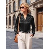 Blooming Jelly Womens Satin Long Sleeve Shirts Business Dressy Casual Tops(Black)
