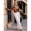 Blooming Jelly Womens Satin Long Sleeve Shirts Business Dressy Casual Tops(Brown)