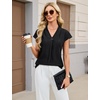 Blooming Jelly Women’s Satin Ruffle Sleeve Blouse – Dressy Casual Business Wear(Black2)