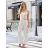 Blooming Jelly Women’s Satin Ruffle Sleeve Blouse – Dressy Casual Business Wear(Light Beige)