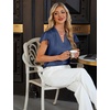 Blooming Jelly Women’s Satin Ruffle Sleeve Blouse – Dressy Casual Business Wear(Navy Blue)