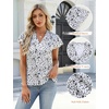 Blooming Jelly Women’s Satin Ruffle Sleeve Blouse – Dressy Casual Business Wear(White Polka Dots)