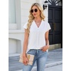 Blooming Jelly Women’s Satin Ruffle Sleeve Blouse – Dressy Casual Business Wear(White2)