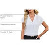 Blooming Jelly Women’s Satin Ruffle Sleeve Blouse – Dressy Casual Business Wear(White2)