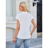Blooming Jelly Women’s Satin Ruffle Sleeve Blouse – Dressy Casual Business Wear(White2)