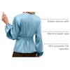 Blooming Jelly Womens Satin Silk Dressy Casual Business Blouse Button Down Long Sleeve Peplum Top Work Shirt Fall Outfit(Turquoise)