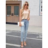 Blooming Jelly Womens Satin Tank Tops V Neck Sleeveless Summer Dressy Silky Blouse Ladies Trendy Work Business Casual Outfit(Apricot)