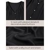 Blooming Jelly Womens Satin Tank Tops V Neck Sleeveless Summer Dressy Silky Blouse Ladies Trendy Work Business Casual Outfit(Black)