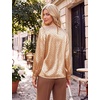 Blooming Jelly Women’s Silk Blouse Polka Dot Dressy Casual Work Top(Apricot)