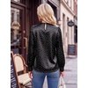 Blooming Jelly Women’s Silk Blouse Polka Dot Dressy Casual Work Top(Black)