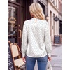 Blooming Jelly Women’s Silk Blouse Polka Dot Dressy Casual Work Top(White)