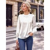 Blooming Jelly Women’s Silk Blouse Polka Dot Dressy Casual Work Top(White)