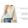 Blooming Jelly Womens Silk Dressy Casual Blouses Button Down Long Sleeve Shirts Satin Business Casual Tops Work Outfits 2025(Apricot)