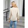 Blooming Jelly Womens Silk Dressy Casual Blouses Button Down Long Sleeve Shirts Satin Business Casual Tops Work Outfits 2025(Apricot)