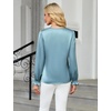 Blooming Jelly Womens Silk Dressy Casual Blouses Button Down Long Sleeve Shirts Satin Business Casual Tops Work Outfits 2025(Blue)
