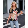 Blooming Jelly Womens Silk Satin Dressy Casual Blouses Short Sleeve Summer Tops Trendy Work Business Outfits 2026(Black)