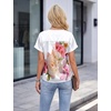 Blooming Jelly Womens Silk Satin Dressy Casual Blouses Short Sleeve Summer Tops Trendy Work Business Outfits 2026(White)