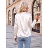 Blooming Jelly Womens Silk Work Blouses Long Sleeve Business Casual Tops(Beige)