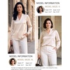 Blooming Jelly Womens Silk Work Blouses Long Sleeve Business Casual Tops(Beige)