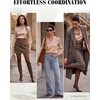 Blooming Jelly Womens Silk Work Blouses Long Sleeve Business Casual Tops(Champagne Gold)
