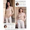 Blooming Jelly Womens Silk Work Blouses Long Sleeve Business Casual Tops(Champagne Gold)