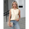 Blooming Jelly Womens Sleeveless Tank Tops Business Casual Trendy Blouses(Beige)
