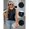 Blooming Jelly Womens Sleeveless Tank Tops Business Casual Trendy Blouses(Black)