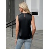 Blooming Jelly Womens Sleeveless Tank Tops Business Casual Trendy Blouses(Black)