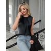Blooming Jelly Womens Sleeveless Tank Tops Business Casual Trendy Blouses(Black)