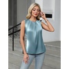 Blooming Jelly Womens Sleeveless Tank Tops Business Casual Trendy Blouses(Blue)