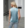 Blooming Jelly Womens Sleeveless Tank Tops Business Casual Trendy Blouses(Blue)