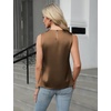 Blooming Jelly Womens Sleeveless Tank Tops Business Casual Trendy Blouses(Brown)