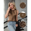 Blooming Jelly Womens Sleeveless Tank Tops Business Casual Trendy Blouses(Brown)