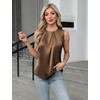 Blooming Jelly Womens Sleeveless Tank Tops Business Casual Trendy Blouses(Brown)
