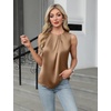 Blooming Jelly Womens Sleeveless Tank Tops Business Casual Trendy Blouses(Champagne)