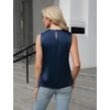 Blooming Jelly Womens Sleeveless Tank Tops Business Casual Trendy Blouses(Navy Blue)