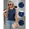 Blooming Jelly Womens Sleeveless Tank Tops Business Casual Trendy Blouses(Navy Blue)