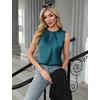 Blooming Jelly Womens Sleeveless Tank Tops Business Casual Trendy Blouses(Teal)