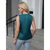 Blooming Jelly Womens Sleeveless Tank Tops Business Casual Trendy Blouses(Teal)