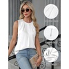 Blooming Jelly Womens Sleeveless Tank Tops Business Casual Trendy Blouses(White)