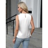 Blooming Jelly Womens Sleeveless Tank Tops Business Casual Trendy Blouses(White)