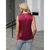 Blooming Jelly Womens Sleeveless Tank Tops Business Casual Trendy Blouses(Wine)